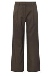 PixieGirl Petite Women's Chocolate Brown Striped Formal Trousers | PixieGirl 5