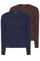 PixieGirl Petite Womens 2 PACK Chocolate Brown & Navy Blue T-Shirts | PixieGirl 7