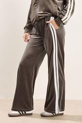  PixieGirl Petite Women's Brown Side Stripe Velvet Wide Leg Trousers | PixieGirl 3