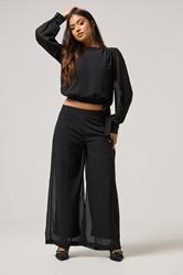 PixieGirl Petite Women's Black Chiffon Side Tie Blouse | PixieGirl 3