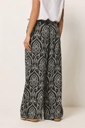 PixieGirl Petite Women's Black Tile Wide Leg Trousers | PixieGirl 4