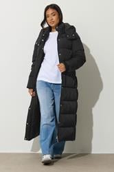 PixieGirl Petite Womens Black Maxi Padded Puffer Coat | PixieGirl 1