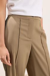 PixieGirl Petite Women's Mocha Brown Side Stripe Wide Leg Trousers | PixieGirl 5