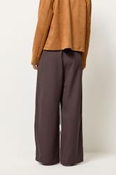 PixieGirl Petite Women's Brown Pleated Wide Legs Trousers | PixieGirl 3