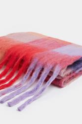 Red Checked Soft Touch Scarf | Yours Clothing 4