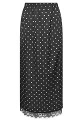 PixieGirl Petite Black Polka Dot Satin Maxi Skirt