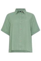 M&Co Petite Green Short Sleeve Linen Shirt | M&Co 5