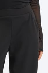 Petite Black Scuba Wide Leg Trousers | PixieGirl 4