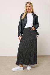 M&Co Petite Black Spot Print Maxi Skirt | M&Co 1