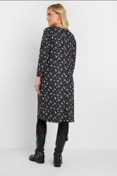 M&Co Petite Black Floral Print Ponte Swing Dress | M&Co 2