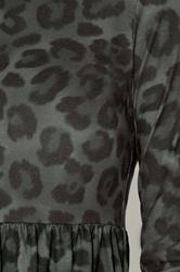 PixieGirl Petite Women's Khaki Green Leopard Print Smock Dress | PixieGirl 4
