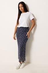 M&Co Petite Navy Blue Polka Dot Mesh Maxi Skirt | M&Co 1