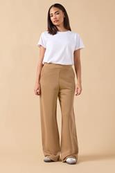PixieGirl Petite Women's Beige Brown Wide Leg Joggers | PixieGirl 1