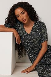 M&Co Petite Black Floral Print Midi Dress | M&Co 4