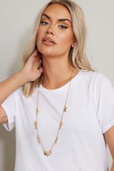 Gold Tone Teardrop Pendant Necklace | Yours Clothing 1