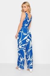 PixieGirl Blue Swirl Print Wide Leg Jumpsuit | PixieGirl 3