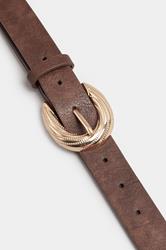 Brown Twisted Buckle Belt | Yours Clothing 3