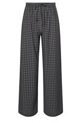 PixieGirl Petite Women's Grey Crinkle Gingham Wide Leg Trousers | PixieGirl 1