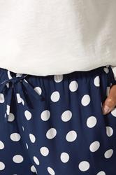 M&Co Navy Blue Polka Dot Cropped Trousers | M&Co 4