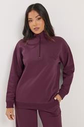 PixieGirl Petite Women's Burgundy Red 'Monte Carlo' Slogan Quarter Zip Sweatshirt | PixieGirl 3