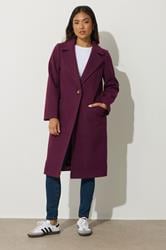 PixieGirl Petite Women's Burgundy Red Button Formal Coat | PixieGirl 2