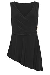 STAR Black Metal Detail Wrap Top