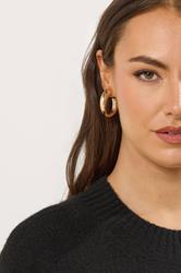 3 PACK Gold Tone Teardrop Hoop Earring Set | Yours Clothing 2