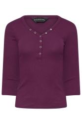PixieGirl Petite Women's 2 PACK Navy Blue & Burgundy Red Button Henley Tops | PixieGirl 8