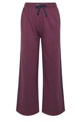 PixieGirl Petite Women's Burgundy Red Stripe Wide Leg Joggers | PixieGirl 6
