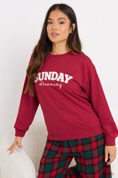 PixieGirl Petite Red 'Sunday Dreaming' Slogan Lounge Top | PixieGirl 1