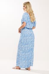 M&Co Blue Mixed Print Maxi Dress | M&Co 2