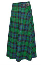 PixieGirl Petite Women's Green & Blue Check Midi Skirt | PixieGirl 2