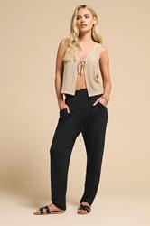 PixieGirl Petite Women's Black Jersey Harem Trousers | PixieGirl 1