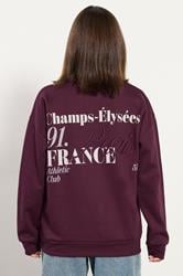 PixieGirl Petite Women's Burgundy Red Slogan Sweatshirt | PixieGirl 4