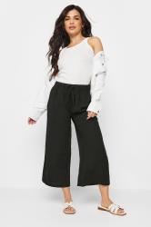 PixieGirl Petite Women's Black Cropped Wide Leg Trousers | PixieGirl 2