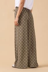 PixieGirl Petite Women's Brown Spot Crepe Wide Leg Trousers | PixieGirl 3