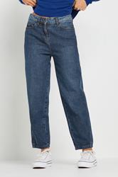 PixieGirl Petite Women's Dark Blue Non-Stretch Barrel Leg Jeans | PixieGirl 3