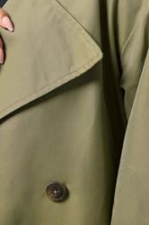 PixieGirl Petite Women's Sage Green Balloon Sleeve Buckle Trench Coat | PixieGirl 4