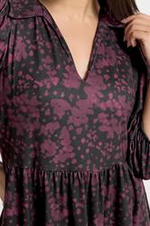 PixieGirl Petite Women's Burgundy Red Abstract Midaxi Dress | PixieGirl 4