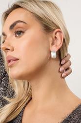 Silver Tone Polished Curve Stud Earrings | Yours Clothing 1