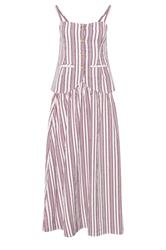 PixieGirl Petite Women's Set Burgundy Red Stripe Cami & Maxi Skirt | PixieGirl 5
