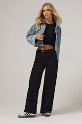 PixieGirl Petite Women's Black Wide Leg Jeans | PixieGirl 1