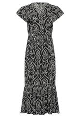 PixieGirl Petite Black Tile Print Tiered Maxi Dress