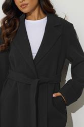 PixieGirl Petite Women's Black Wrap Belt Coat | PixieGirl 5