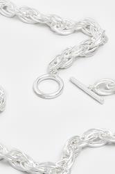 Silver Tone Multi Link Chain Necklace | Yours Clothing 3