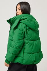 PixieGirl Petite Womens Bright Green Quilted Puffer Jacket | PixieGirl 3