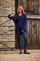 M&Co Petite Navy Blue V-Neck Tunic Jumper | M&Co  3