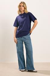 PixieGirl Petite Women's 2 PACK Chocolate Brown & Navy Blue Oversized T-Shirts | PixieGirl 4