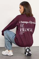 PixieGirl Petite Women's Burgundy Red Slogan Sweatshirt | PixieGirl 2