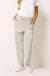 M&Co Natural Brown Tie Waist Barrel Trousers | M&Co 1